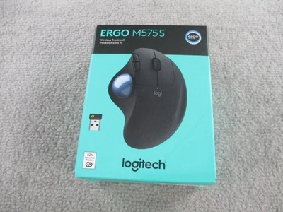 NEW Logitech Ergo M575S Mouse Bluetooth Ergonomic Trackball Rolling Black - Image 1 of 4