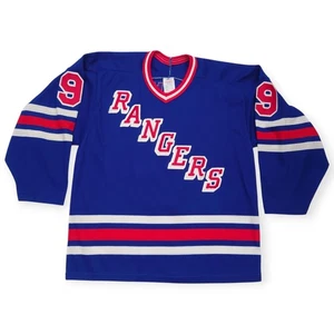 Vintage New York Rangers Hockey Jersey Men M GRAVES #9 NHL Maska Made In USA 90s - Picture 1 of 9