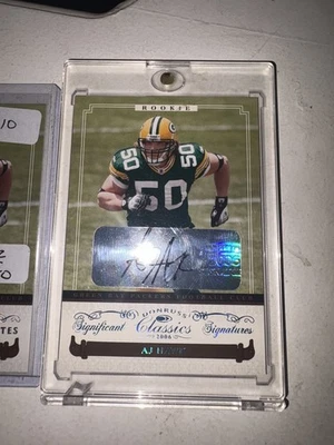 2006 DONRUSS CLASSICS SIGNIFICANT SIGNATURES-PLATINUM #155 AJ HAWK /25 PACKERS  - Image 1 of 4