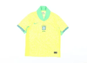 Nike Boys Yellow Football Jersey 2XS Athletic Collared - Picture 1 of 12