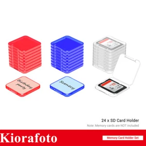 24PCS Clear SD Card Case Holder Memory Card SDHC SDXC Storage Box Transparent