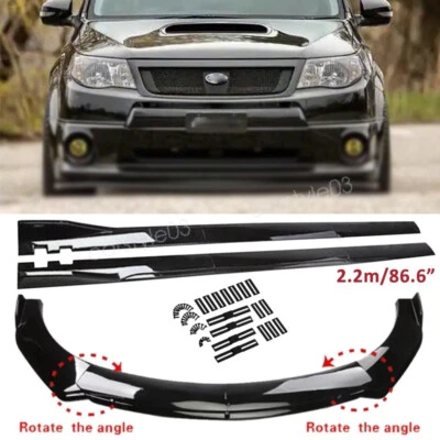 For Subaru Forester Front Bumper Lip Splitter Body Kit Side Skirts Gloss Black Foto 1 de 4