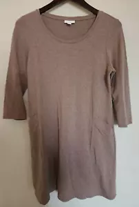 J. Jill Pure Jill Pima Cotton Jersey Dress Size Small Tan Brown Lagenlook READ - Picture 1 of 11