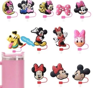 Straw Cover Cap for Cup, Reusable Topper 30&40 8mm, 12pcs Minnie Mouse 8mm - Picture 1 of 3