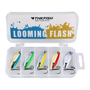 5Pcs/Box Fishing Lures Fishing Spoons Lures Trout Pike Bass Crappie Walleye - Picture 1 of 10
