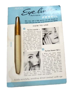 Estuche recargable de metal y plástico lápiz delineador de ojos AVON de colección paquete muestra desgaste - Imagen 1 de 3