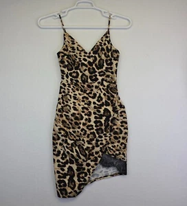 B Darlin Dress Womens 4 Y2K Animal Print Baddie Bodycon Party Asymmetrical Sexy - Picture 1 of 14