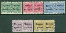 SG 9b,10b,12b,14b & 15b Morocco Agencies 1899 varieties broad top to 'M'...