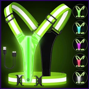 LED Reflective Running Vest, 5 Colors Light Up Running Vest ,X Large Size - Picture 1 of 8