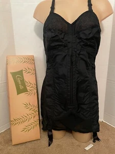 RARE NIB Vtg 39/L CORSELETTE Garters Open Bottom Girdle Crownette Embroidered - Picture 1 of 16