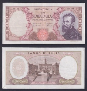 Banconota Italia 10000 lire Michelangelo 1973 P.-97f SPL++/XF++ - Imagen 1 de 1