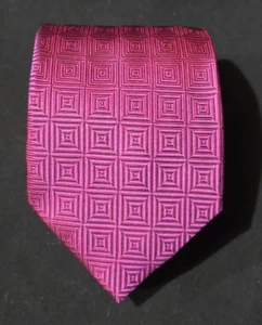 PINK Thomas Pink 100% Silk Necktie - Purple Geo - 3 1/4" x 57" - Picture 1 of 5