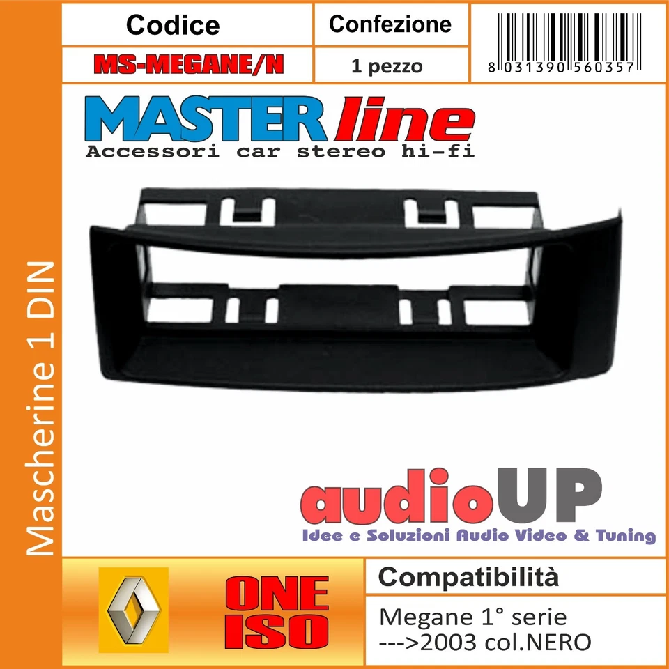 Panneau car Radio 1 din Renault Megane 1° Série Jusqu'À 2003. Couleur Noire - Photo 1/1