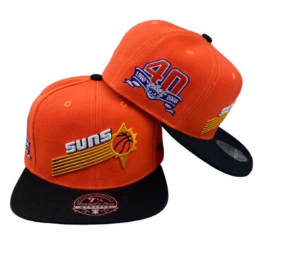 Phoenix Suns NBA Team Side Fitted HWC Mitchell & Ness Orange/black hat cap - Image 1 of 4