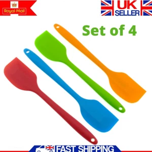4 x CUCHARAS de silicona espátula cuchara cocina pastel utensilios de cocina juego de herramientas giratorio - Imagen 1 de 12