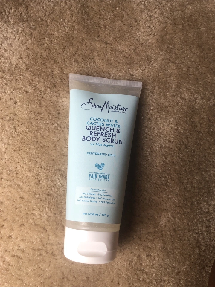 乳木果保湿椰子仙人掌水淬火身体磨砂 6 盎司。*密封* — 第 1/1 张图片