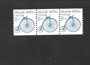 US STAMP 1901 COIL STRIP OF 3 BICYCLE 5.9c MINT NH OG FREE SHIP - Picture 1 of 1