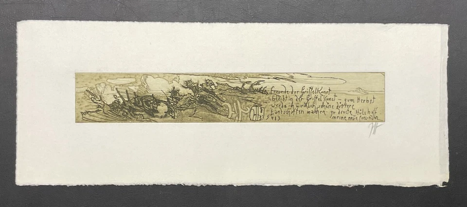 Horst Janssen Landschaft für Griffelkunst Radierung 1983 handsigniert - Bild 1 von 1