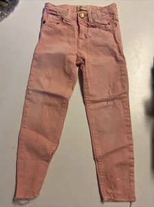 Zara Girls Pink jeans zip 6 casual collection pants adjustable - Picture 1 of 7