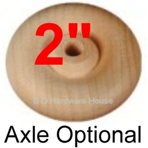 2" Wood Wheels - Select 4 to 100 with or without Axles - Toy Parts Wooden Wheel - Picture 1 of 11