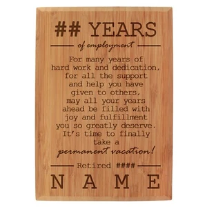Custom Laser Engraved Retirement Plaque - Custom Name + Year - Picture 1 of 11