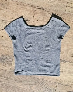 Express Women's Gray Silk Cashmere Nylon XS Cropped Gray Top - Picture 1 of 6