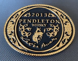 Montana Silversmiths Pendleton Whisky Rodeo 2014 Gold on Black Belt Buckle NOS - Picture 1 of 3
