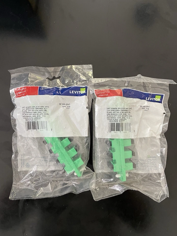NEW Leviton 5F100-2VC SDX Fiber Optic Adapter Wall Plate, Duplex SC, 12 Fibers - Image 1 of 1