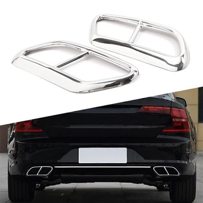 Stainless Steel Exhaust Muffler Tail Pipe Cover Trim Fit Volvo V90 S90 2016-2020 - image 1 of 4
