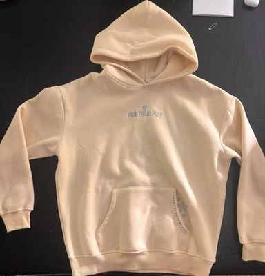 ADICIÓN LIMITADA EMBREIGH ROSA PALMA PUFF SUDADERA CON CAPUCHA EN AMARILLO MANTEQUILLA Y AZUL Foto 1 de 4