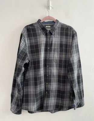 Joules Shirt Men’s Slim Fit Check Denim Trim Grey Cotton Long Sleeve Size XL - Image 1 of 4