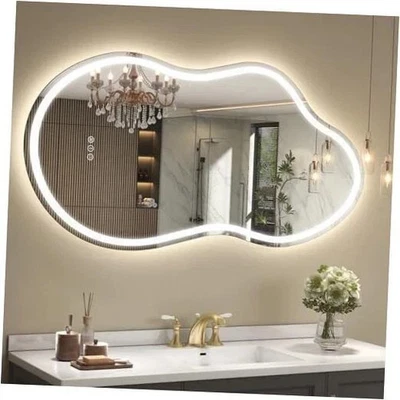  Asymmetrical Led Bathroom Mirror 40x 24 40"L x 24"W Front Light and Backlit - Image 1 of 4