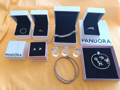 Pandora Konvolut Ringe, Armbänder, Charms, Ohrstecker 925 Silber - Bild 1 von 4
