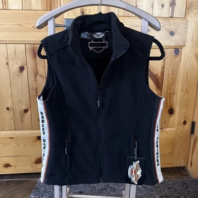 Chaleco polar negro Harley Davidson para mujer talla M nuevo con etiquetas Foto 1 de 3