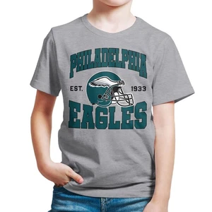 Kinder weiche Baumwollmischung Rundhalsausschnitt T-Shirt, Philadelphia Eagles-Sportliche Heide... - Bild 1 von 5