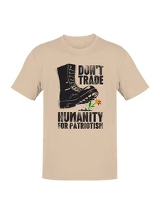 Humanity Over Patriotism Message Men's T-shirt - Picture 1 of 6