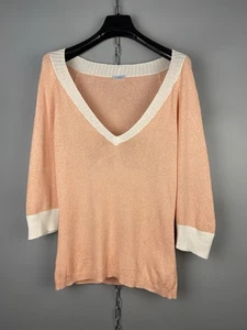 Malo Womens Luxury Cashmere Knit Peach Sweater Pullover Size M - Picture 1 of 19