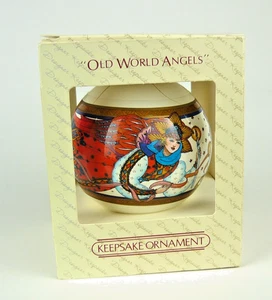 Hallmark Keepsake Old World Angels Glass Ball Ornament 1982 in Box Angle - Picture 1 of 6