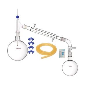 2000ml Glass Distillation Apparatus 24/29 Laboratory Glassware Kit 2L Unit - Picture 1 of 1