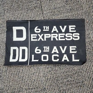 New York City Subway Roll Sign D Line 6th Ave Express Linen Urban Transit Art - Picture 1 of 10