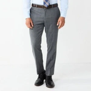 Adatto da uomo 9 pantaloni tuta lavabili Premier Flex slim fit, 30X32, grigio/marrone - Nuovi con etichette - Foto 1 di 1