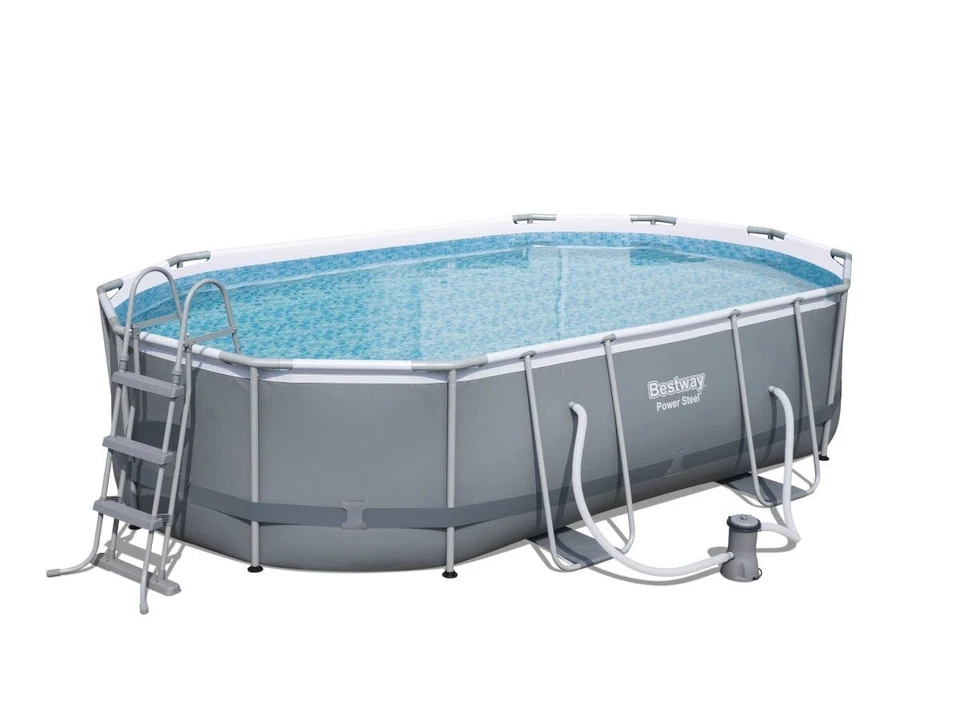 Piscina fuori terra ovale 488x305x107 con pompa scaletta e telo Bestway 56448 - Immagine 1 di 1