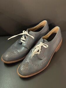 FLORSHEIM x ESQUIVEL Haley Wingtip Grayish Blue Leather Oxford Shoes 9.5 W’s