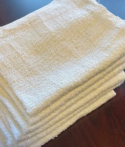 600 pack new white 14x14 100% cotton hotel gym cleaning terry towels - Picture 1 of 1