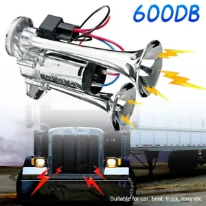 1x 600DB 12V Trompetas Duales Super Fuertes Coche Bocina Eléctrica Camión Barco Tren Altavoz - Imagen 1 de 12