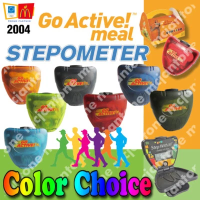 McDonald's 2004 Adult Meal GO ACTIVE STEPOMETER CONTADOR DE PASOS Elige COLOR Foto 1 de 3