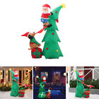 2.1m Inflatable Naughty Dog Chase Santa to Christmas Tree Lighted Outdoor Decor