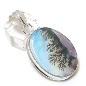 Natural Dendrite Opal Gemstone 925 Sterling Silver Jewelry Pendant 2.05" Gift b0 - Picture 1 of 6