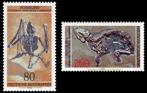 EBS Germany 1978 - Fossils - Fossil Bat - Primeval horse - Michel 974-975 MNH** - Picture 1 of 3