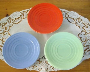 Vintage Hazel Atlas Platonite Moderntone Saucer ~U-PICK~ BLUE RED GREEN ~    - Picture 1 of 22